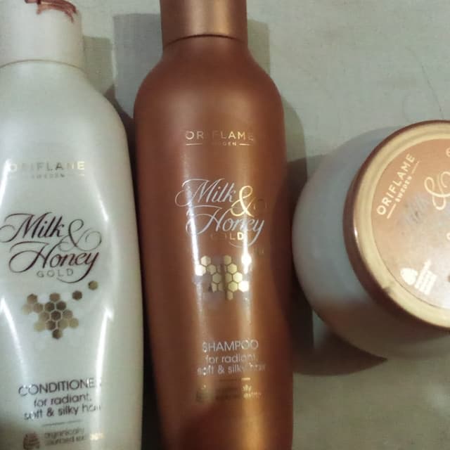 Milk & honey shampoo , conditioner & mask